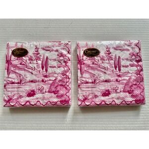 Caspari Tuscan Toile Berry Triple Ply Napkins Made in Germany New 40 Napkins